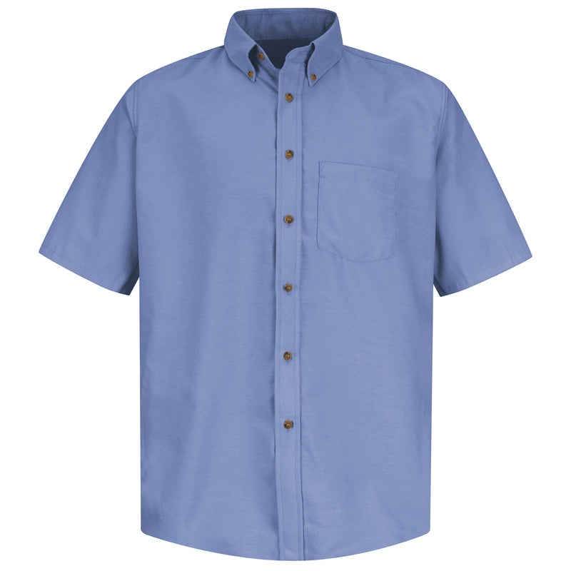 Red Kap Men's Tall Size Poplin Dress Shirt, Stain and Wrinkle Resistant, Short Sleeve, Light Blue, 3X-Large - Image 5
